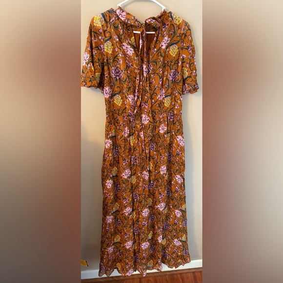 Boden tie back gathered midi dress size 14 nwot d0803 - Picture 4 of 7